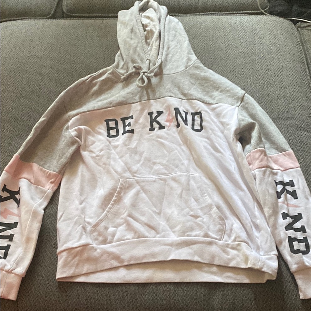 No Boundaries Gray and Pink Hoodie